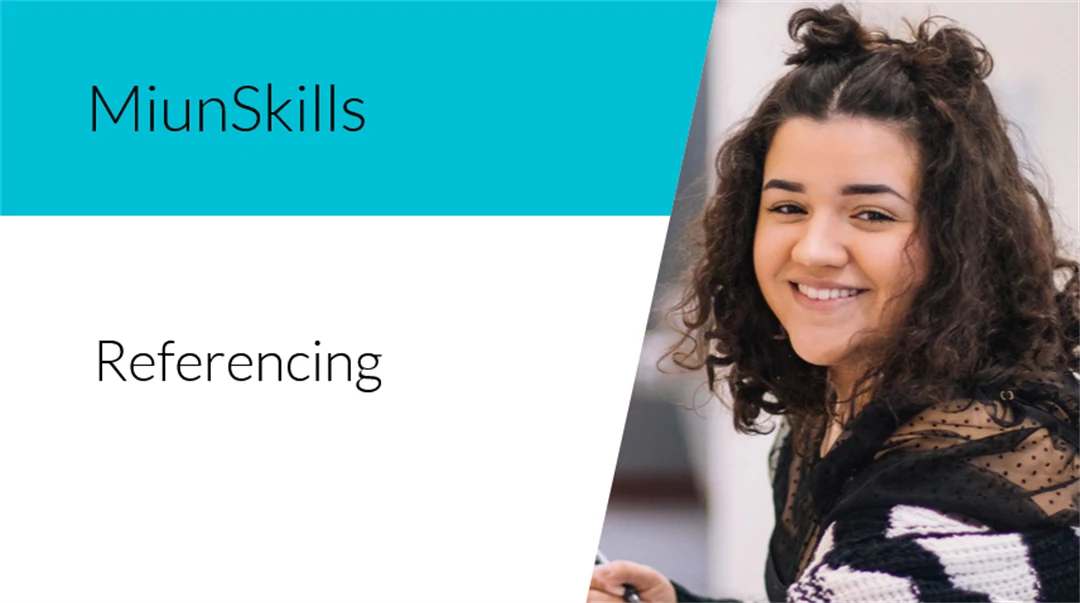 Text MiunSkills Referencing Image a happy girl