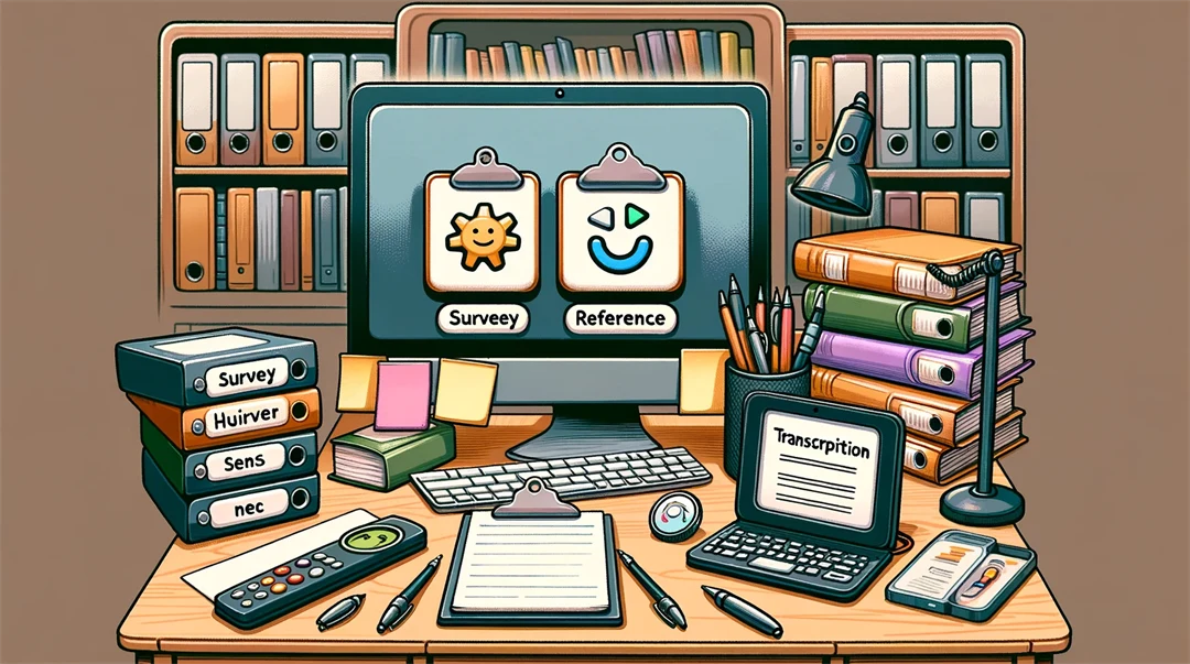 Enkätverktyg, Referenshantering och Transkribering