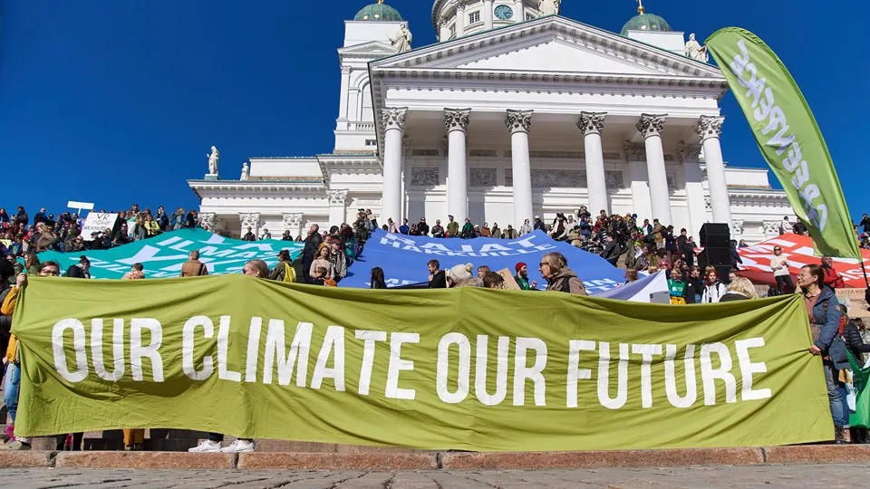 Klimatdemonstration i Helsingfors april 2019
