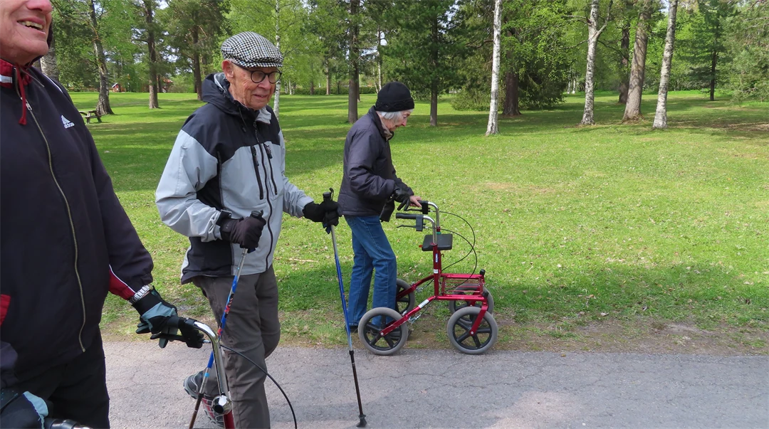 Elderly people on a walk