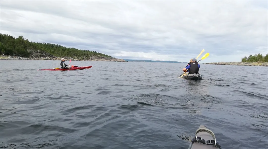 WAYA Friluftsprogram: Tre kajakpaddlare på en tur.