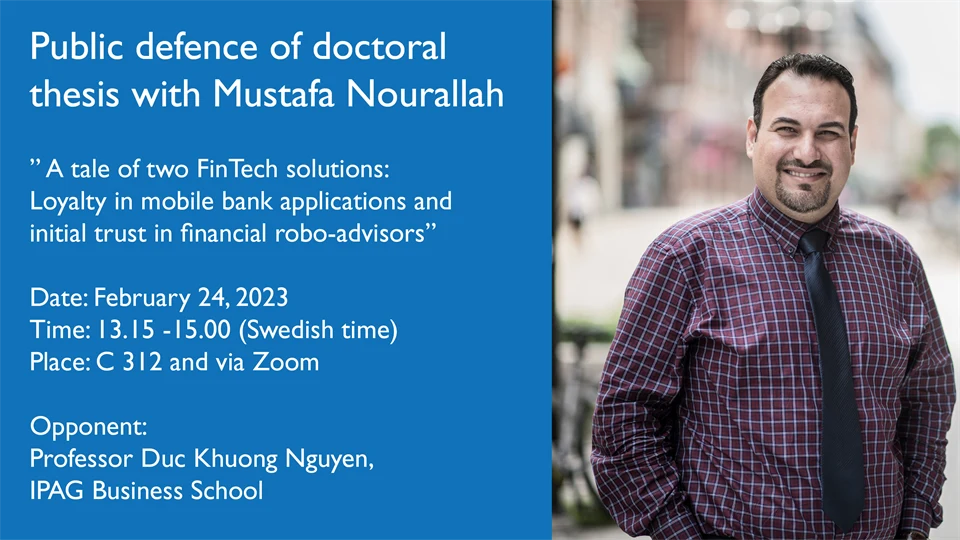 Public defence of doctoral thesis with Mustafa Nourallah