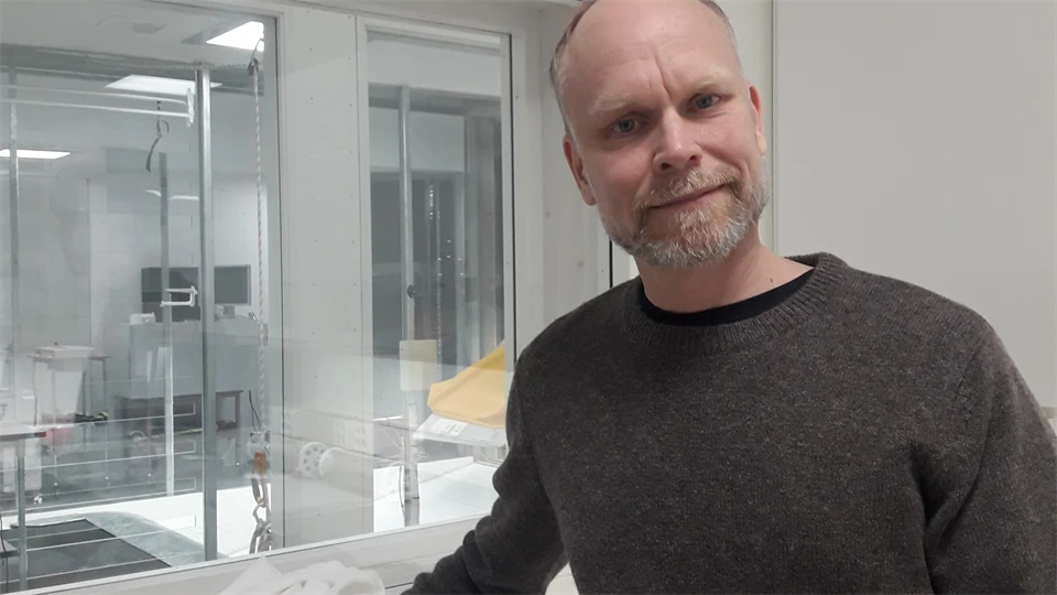 Kristian Luuk i vindtunneln 