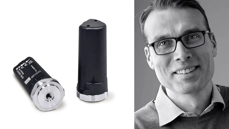 Sensor som använder MiraMesh samt Peter Lindqvist. 