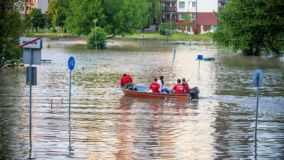 Översvämning I Wroclaw, Polen.