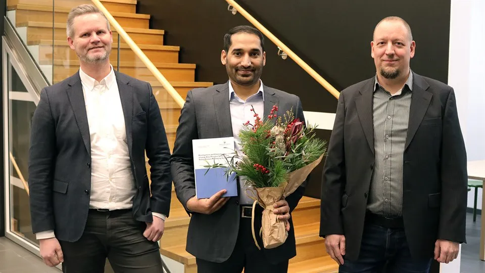 Johan Sidén, Jawad Ahmad and Henrik Andersson after the dissertation.