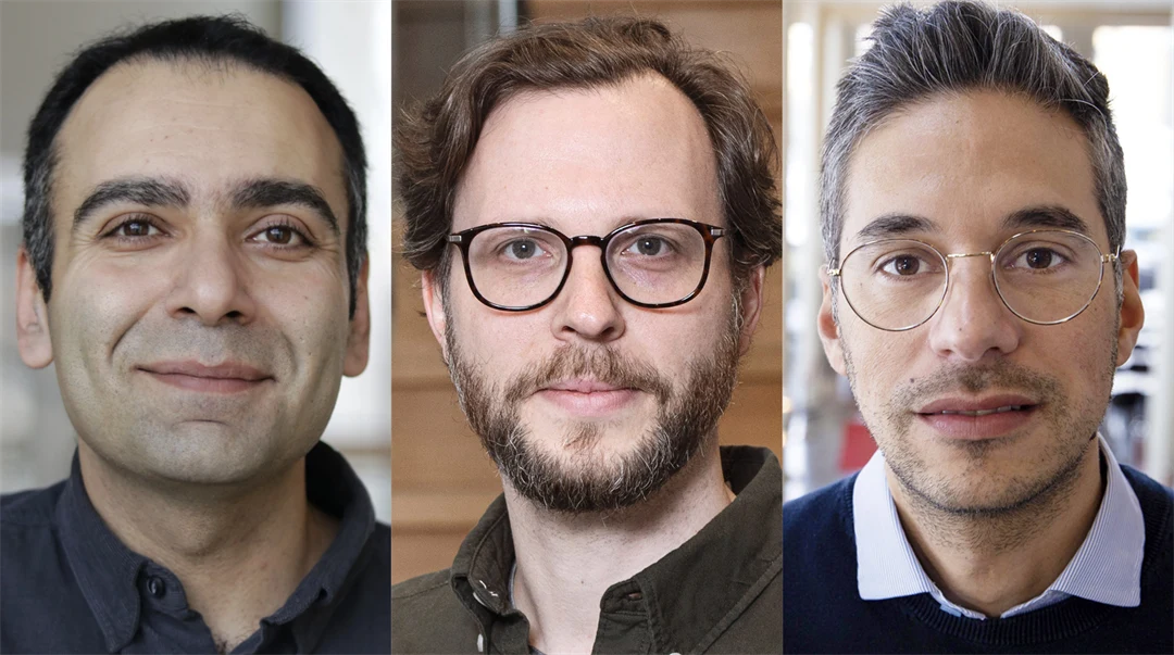 Portraits of three men